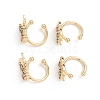 Brass Micro Pave Cubic Zirconia Cuff Earrings EJEW-G274-02G-3