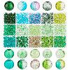   750Pcs 15 Styles Baking Painted Crackle & Frosted & Spray Painted Glass Beads CCG-PH0001-17-1