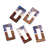 Transparent Resin & Walnut Wood Pendants RESI-ZX017-41-1