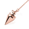 Brass Dowsing Pendulum Big Pointed Cone Pendants KK-H491-05RG-2