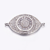 Brass Micro Pave Cubic Zirconia Links ZIRC-F082-05P-RS-1