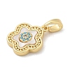 Brass Micro Pave Cubic Zirconia Pendents KK-M303-01G-04-2