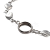 Tarnish Resistant 201 Stainless Steel Link Bracelet Settings Fit for Cabochons MAK-K023-01B-P-2