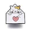 Cat with Love Letter Enamel Pins JEWB-N001-26B-1