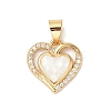 Rack Plating Brass Enamel Micro Pave Clear Cubic Zirconia Pendants KK-K380-03G-01-1