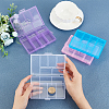 6 Slots Transparent Polypropylene(PP) Storage Box Organizer CON-BC0001-16-3