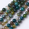 Natural Grade A Striped Agate/Banded Agate Beads Strands G-E479-05-8mm-1