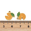 Fruit 304 Stainless Steel Enamel Charms STAS-C137-04C-G-3