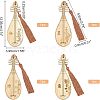  4Pcs 4 Style Ancient Musical Instrument Pipa Chinese Style Bookmark with Tassels for Book Lover AJEW-NB0002-72-5