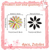 4Pcs 2 Styles Flower Hotfix Rhinestone (Hot Melt Adhesive On The Back) DIY-HY0001-89-2