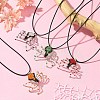 Braided Glass Seed Bead Spider Pendant Necklaces NJEW-MZ00036-2