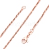 2mm Rack Plating Brass Wheat Chain Necklaces for Women Men MAK-L044-58RG-4