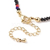 Shell Cross & Glass Beaded Necklace for Women NJEW-JN03910-02-6
