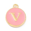 Golden Plated Alloy Enamel Charms X-ENAM-Q437-14V-1