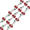 304 Stainless Steel Enamel Cherry Link Chains CHS-M007-01P-04-1