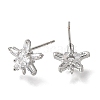 Brass Pave Cubic Zirconia Stud Earring Findings CU-CBAE189-04P-2