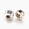 Alloy Enamel Clover European Beads ENAM-J284-05G-AAA-2