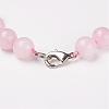 Natural Rose Quartz Beads Necklaces NJEW-F138-8mm-05-3