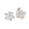 Brass Micro Pave Cubic Zirconia Stud Earring Findings CU-CBAA5EE-04P-04-2