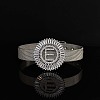 Brass Micro Pave Clear Cubic Zirconia Bangles for Women FS-WGA7409-17-1