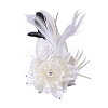 Flower Feather & Iron Lapel Pins for Clothes JEWB-WH0010-114A-1