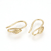 Brass Earring Hooks KK-R037-218G-2
