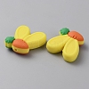 Rabbit Ears with Carrot Food Grade Eco-Friendly Silicone Focal Beads SIL-SZC0003-05H-2