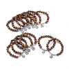 12 Constellation/Zodiac Sign Flat Round Tibetan Style Alloy Charm  Bracelets Sets BJEW-JB05168-1