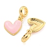 Rack Plating Alloy Enamel Heart European Dangle Charms FIND-B034-20G-01-2