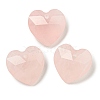 Natural Rose Quartz Faceted Heart Charms G-G123-01D-1