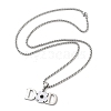 202 Stainless Steel Enamel Box Chain Sport Ball Pendant Necklaces for Men NJEW-K380-01A-01-2