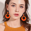 ANATTASOUL 6 Pairs 6 Colors Donut Resin Dangle Earrings with Iron Pins for Women EJEW-AN0004-14-4