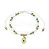 9Pcs Fruit Theme Alloy Enamel Charm Bracelets BJEW-MZ00206-04-2