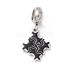 304 Stainless Steel European Dangle Charms STAS-I192-20-02-2