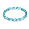 4mm Prism Faceted Rondelle Glass Beaded Stretch Bracelets for Women EH2213-9-1