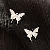 Butterfly Brass Micro Pave Clear Cubic Zirconia Cuff Earrings WGE0DF4-02-1