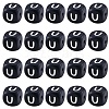 20Pcs Black Cube Letter Silicone Beads 12x12x12mm Square Dice Alphabet Beads with 2mm Hole Spacer Loose Letter Beads for Bracelet Necklace Jewelry Making JX433U-1