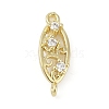 Brass Clear Cubic Zirconia Connector Charms KK-Z094-06G-01-1