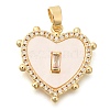 Brass Micro Pave Acrylic Pendant KK-S049-34G-1