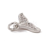 Brass Micro Pave Clear Cubic Zirconia Fishtail Charms ZIRC-F132-77P-3