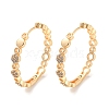 Brass with Cubic Zirconia Hoop Earrings EJEW-G363-14KCG-1