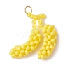 Glass Seed Beaded Double Banana Pendants PALLOY-MZ00465-1