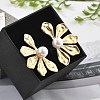 Brass Flower Stud Earrings EJEW-R016-05G-2