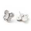 Clear Cubic Zirconia Butterfly Stud Earrings EJEW-G297-35A-P-2