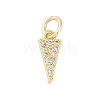 Rack Plating Brass Micro Pave Clear Cubic Zirconia Charms KK-Z060-15G-1