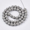 Spray Painted Natural Lava Rock Beads Strands G-N0324-D-02-2