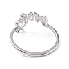 Brass Open Cuff Rings for Women RJEW-A028-01P-3