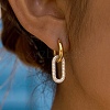 304 Stainless Steel Rhinestone Hoop Earrings EJEW-T057-02G-1