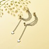 Tarnish Resistant 304 Stainless Steel Safety Chains Dangle Stud Earrings with Ear Cuff EJEW-JE04923-02-2