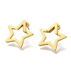 Ion Plating(IP) 304 Stainless Steel Hollow Star Stud Earrings EJEW-C118-06A-2